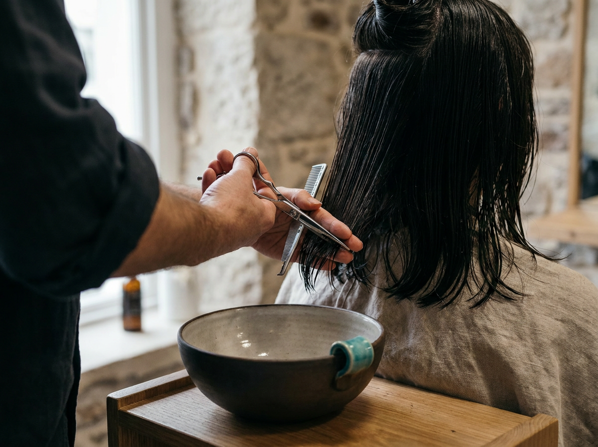 Andreea Semida și echipa în salon
